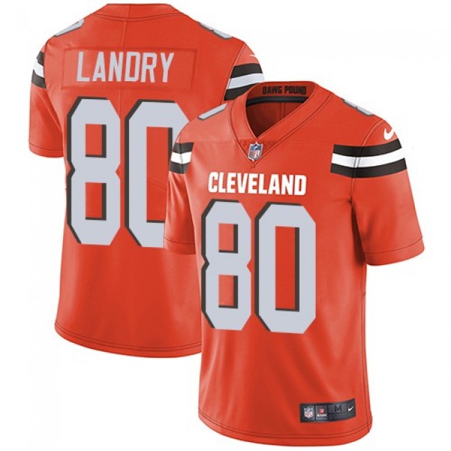 Nike Browns #80 Jarvis Landry Orange Alternate Men's Stitched NFL Vapor Untouchable Limited Jersey