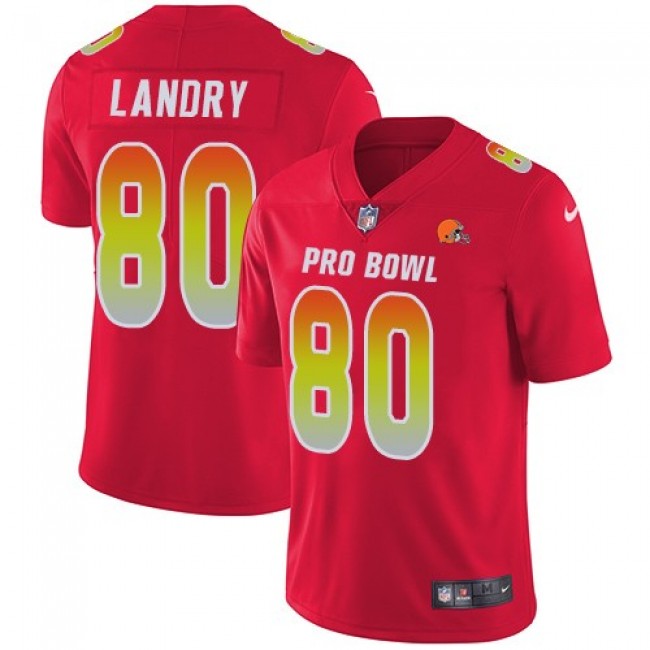 Nike Browns #80 Jarvis Landry Red Men's Stitched NFL Limited AFC 2019 Pro Bowl Jersey