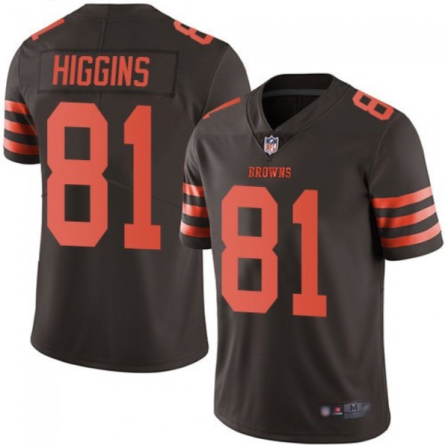 Nike Browns #81 Rashard Higgins Brown Men's Stitched NFL Limited Rush Jersey