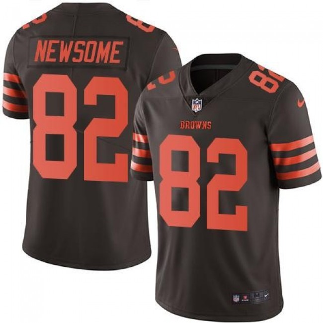 Nike Browns #82 Ozzie Newsome Brown Men's Stitched NFL Limited Rush Jersey