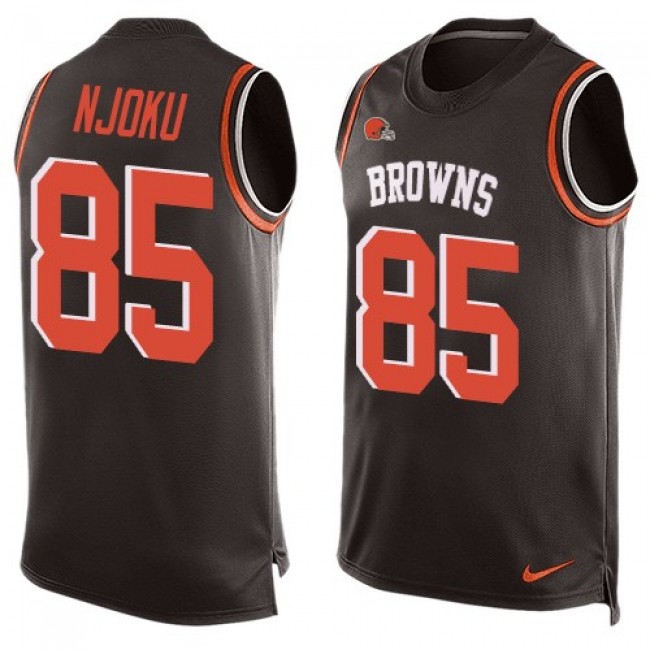Nike Browns #85 David Njoku Brown Team Color Men's Stitched NFL Limited Tank Top Jersey
