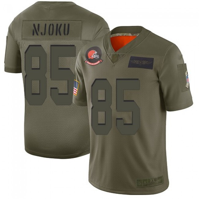 Nike Browns #85 David Njoku Camo Men's Stitched NFL Limited 2019 Salute To Service Jersey