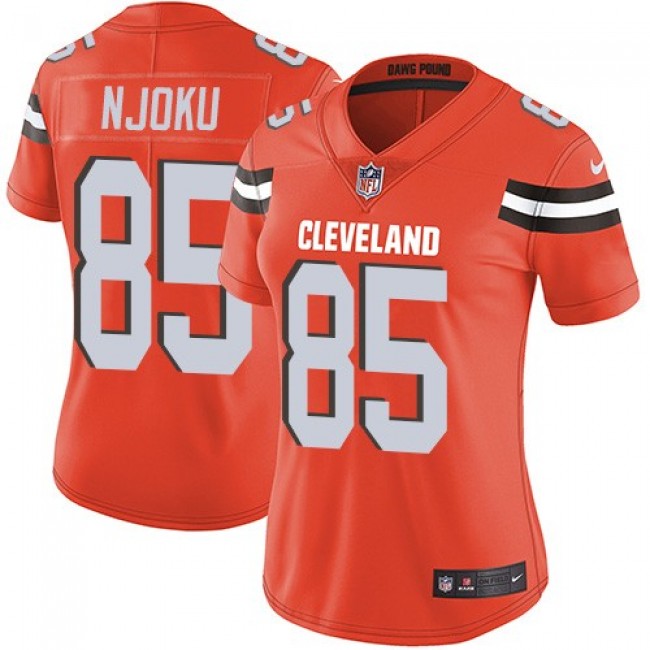 Women's Browns #85 David Njoku Orange Alternate Stitched NFL Vapor Untouchable Limited Jersey