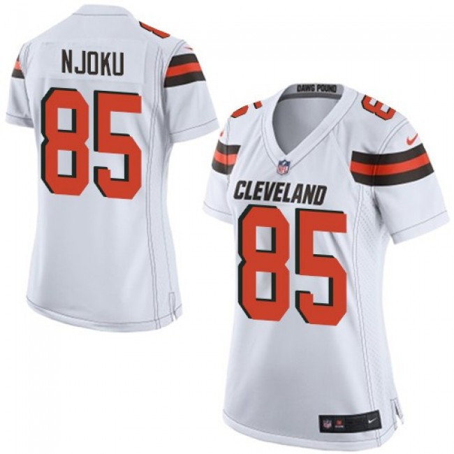 Women's Browns #85 David Njoku White Stitched NFL New Elite Jersey