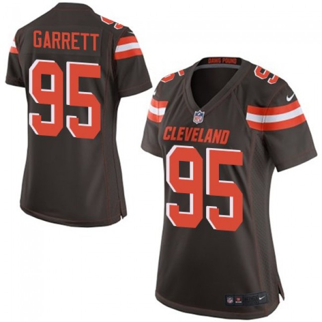 Women's Browns #95 Myles Garrett Brown Team Color Stitched NFL New Elite Jersey