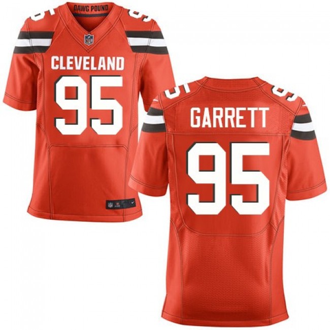 Nike Browns #95 Myles Garrett Orange Alternate Men's Stitched NFL New Elite Jersey