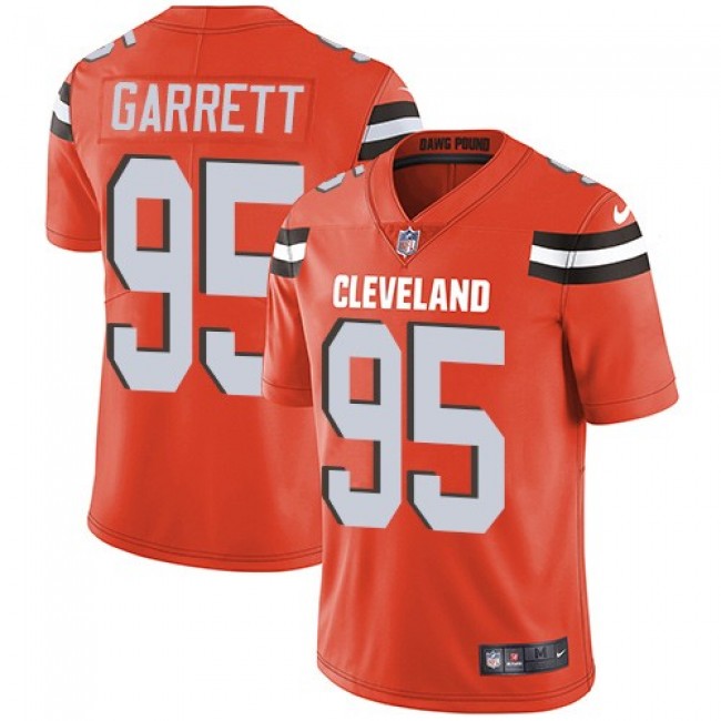 Nike Browns #95 Myles Garrett Orange Alternate Men's Stitched NFL Vapor Untouchable Limited Jersey