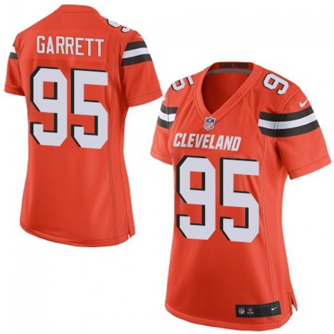 Women's Browns #95 Myles Garrett Orange Alternate Stitched NFL New Elite Jersey