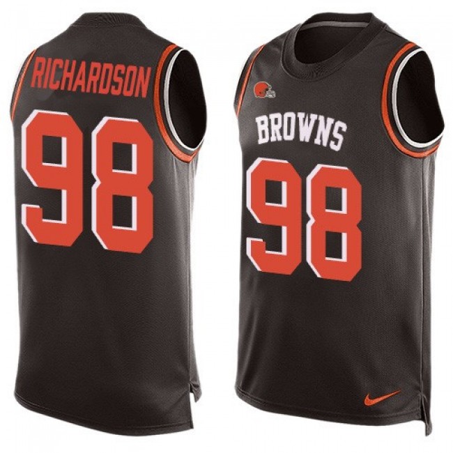 Nike Browns #98 Sheldon Richardson Brown Team Color Men's Stitched NFL Limited Tank Top Jersey