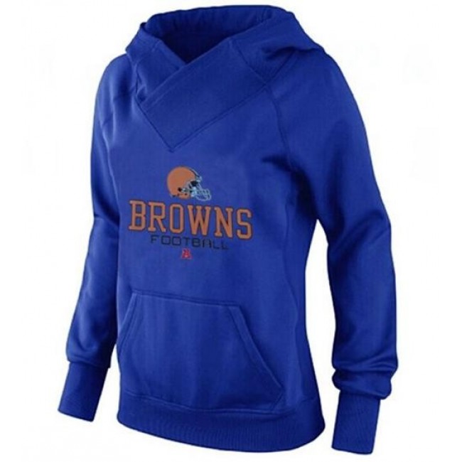 Women's Cleveland Browns Big Tall Critical Victory Pullover Hoodie Blue Jersey