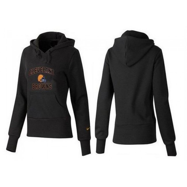Women's Cleveland Browns Heart Soul Pullover Hoodie Black Jersey