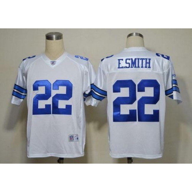 Cowboys #22 Emmitt Smith White Legend Throwback Stitched NFL Jersey