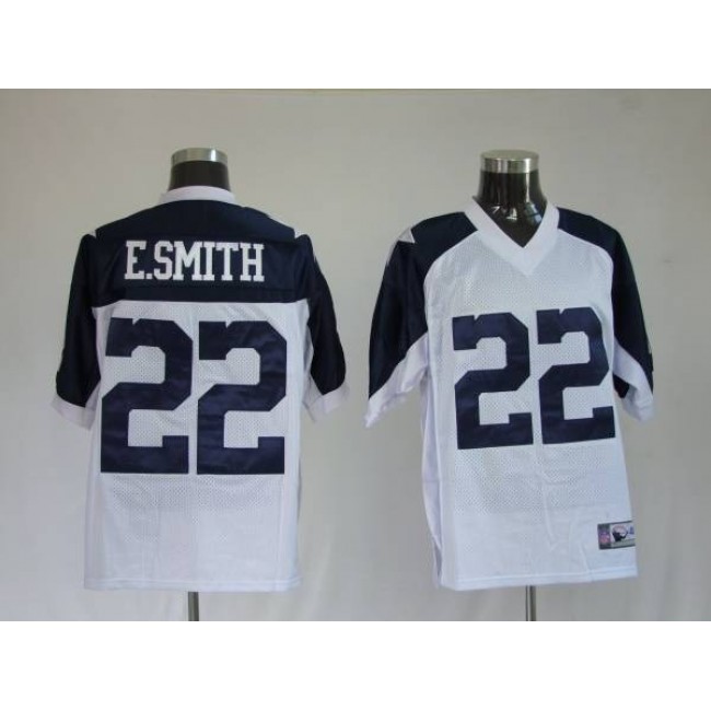 Cowboys #22 Emmitt Smith White Thanksgiving Stitched Throwback NFL Jersey