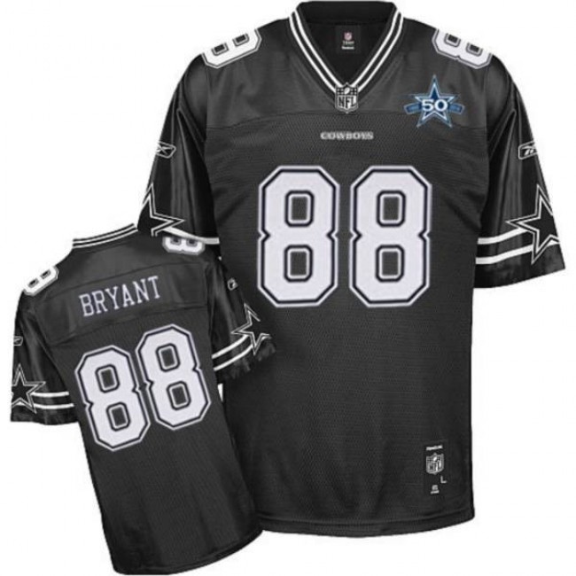 بائعة الورد Cowboys #88 Dez Bryant Black Shadow Team 50TH Anniversary Patch Stitched  NFL Jersey بائعة الورد