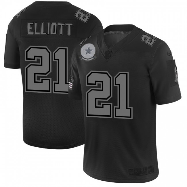Dallas Cowboys #21 Ezekiel Elliott Men's Nike Black 2019 Salute to Service Limited Stitched NFL Jersey