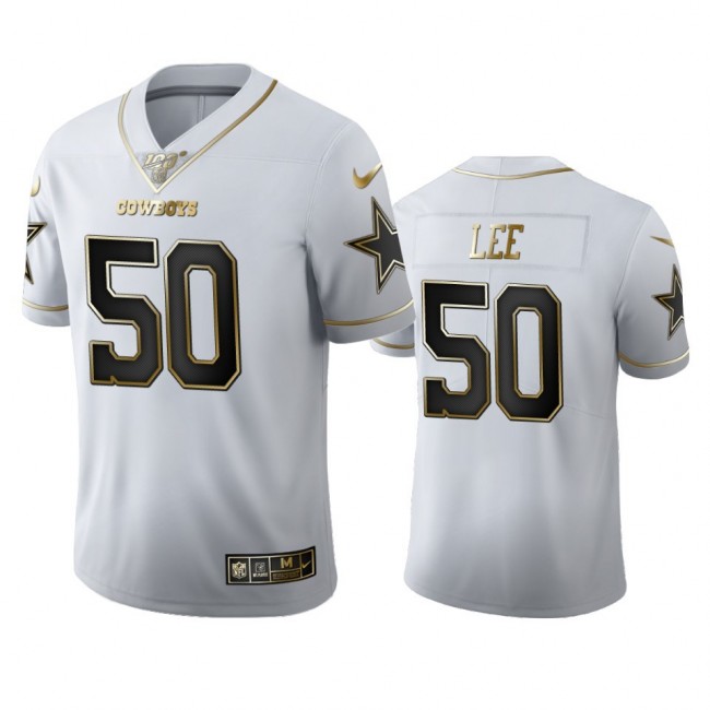 Dallas Cowboys #50 Sean Lee Men's Nike White Golden Edition Vapor Limited NFL 100 Jersey