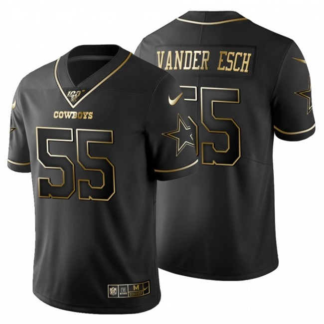 Dallas Cowboys #55 Leighton Vander Esch Men's Nike Black Golden Limited NFL 100 Jersey