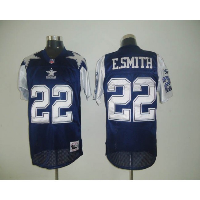 Mitchell & Ness Cowboys #22 Emmitt Smith Blue/White Stitched Throwback NFL Jersey