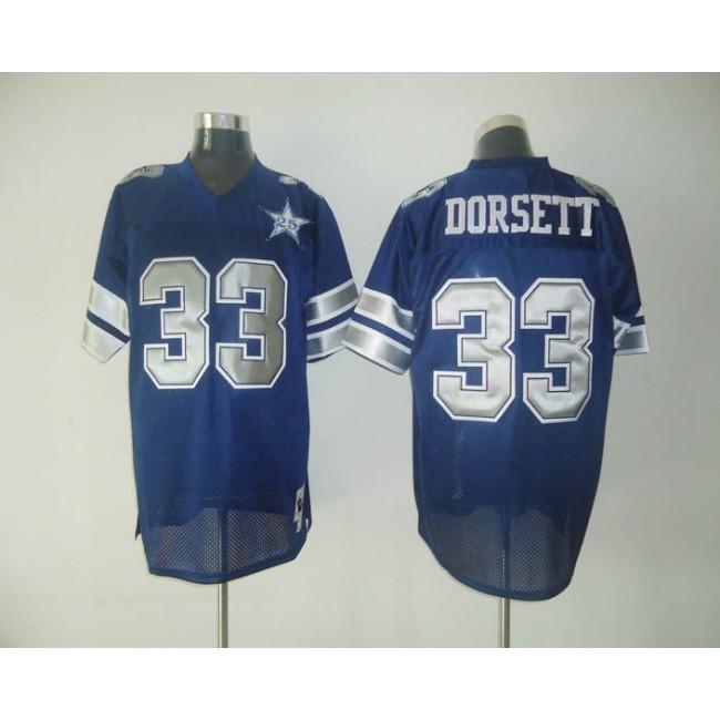 Mitchell & Ness Cowboys #33 Tony Dorsett Blue With 25TH Stitched Throwback NFL Jersey