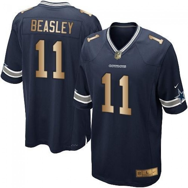 Dallas Cowboys #11 Cole Beasley Navy Blue Team Color Youth Stitched NFL Elite Gold Jersey