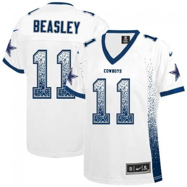 Women's Cowboys #11 Cole Beasley White Stitched NFL Elite Drift Jersey