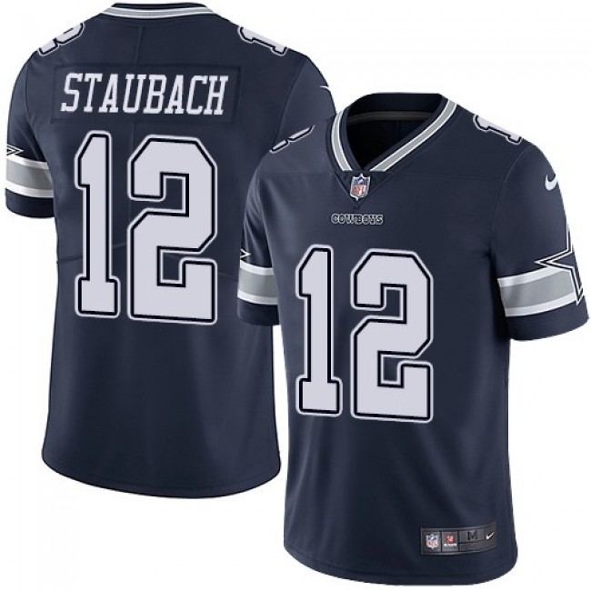Dallas Cowboys #12 Roger Staubach Navy Blue Team Color Youth Stitched NFL Vapor Untouchable Limited Jersey