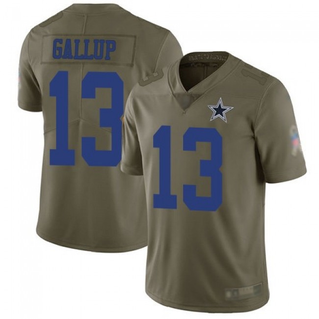 Nike Cowboys #13 Michael Gallup Olive Men's Stitched NFL Limited 2017 Salute To Service Jersey