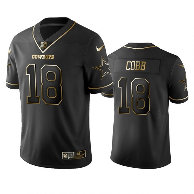 Nike Cowboys #18 Randall Cobb Black Golden Limited Edition Stitched NFL Jersey