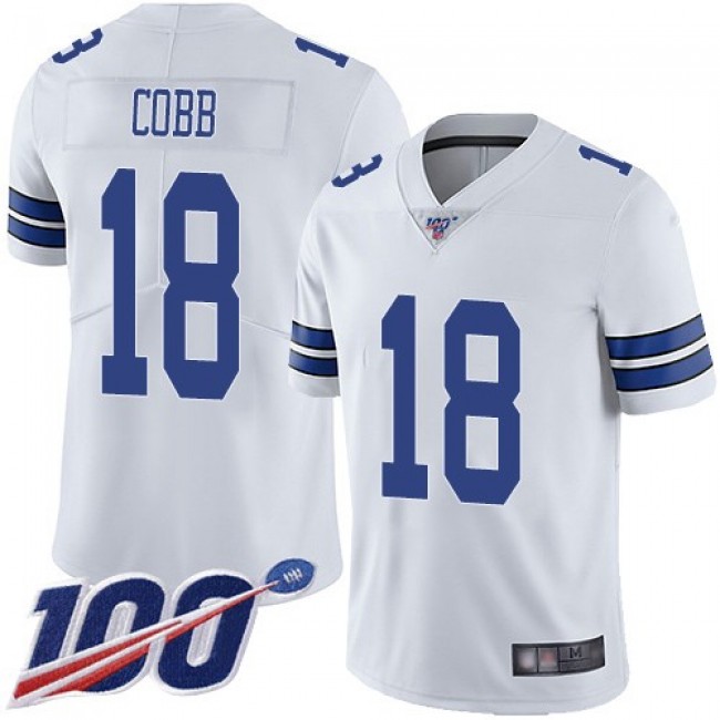 Nike Cowboys #18 Randall Cobb White Men's Stitched NFL 100th Season Vapor Limited Jersey