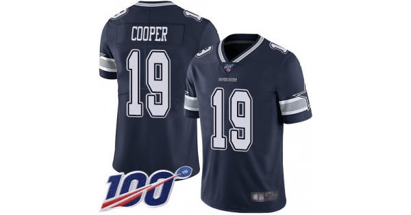 سوناتا ١٩ Cowboys #19 Amari Cooper Navy Blue Team Color Men's Stitched Football 100th Season Vapor Limited Jersey التحكم الذكي