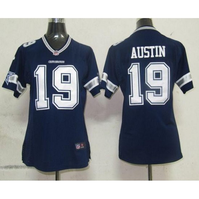 Women's Cowboys #19 Miles Austin Navy Blue Team Color Stitched NFL Elite Jersey