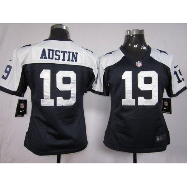 Women's Cowboys #19 Miles Austin Navy Blue Thanksgiving Throwback Stitched NFL Elite Jersey