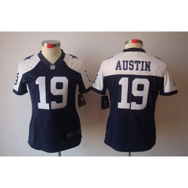 Women's Cowboys #19 Miles Austin Navy Blue Thanksgiving Throwback Stitched NFL Limited Jersey