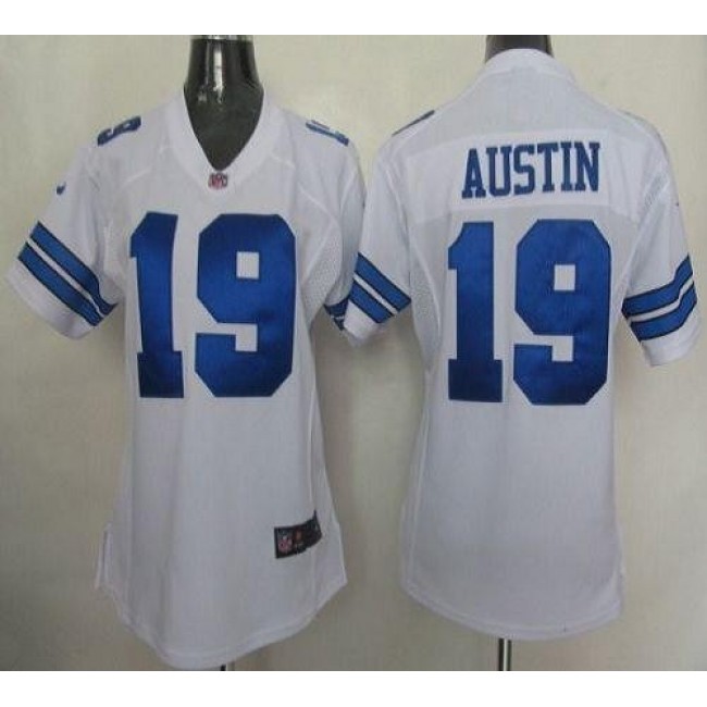 Women's Cowboys #19 Miles Austin White Stitched NFL Elite Jersey