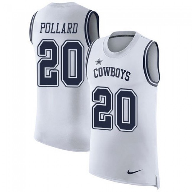 Nike Cowboys #20 Tony Pollard White Men's Stitched NFL Limited Rush Tank Top Jersey