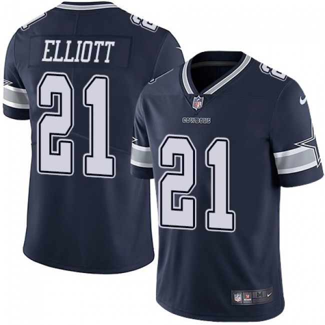Dallas Cowboys #21 Ezekiel Elliott Navy Blue Team Color Youth Stitched NFL Vapor Untouchable Limited Jersey