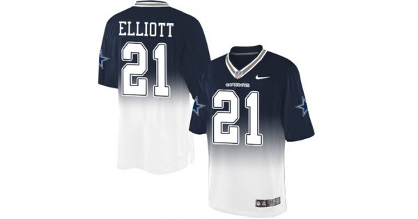 نحاس فنيه Nike Cowboys #21 Ezekiel Elliott Navy Blue/White Men's Stitched NFL Elite  Fadeaway Fashion Jersey نحاس فنيه