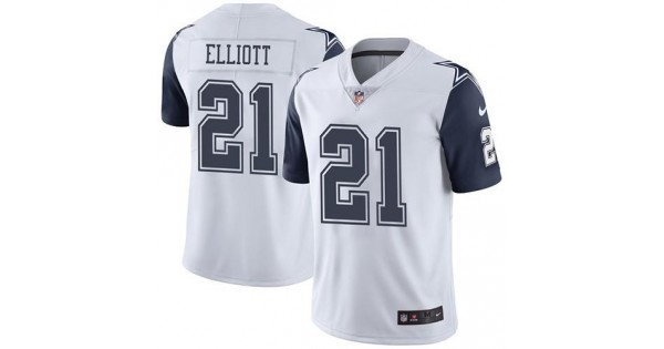 صلصال Nike Cowboys #21 Ezekiel Elliott White Men's Stitched NFL Limited Rush  Jersey صلصال