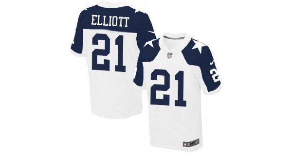 بوند تاتش Nike Cowboys #21 Ezekiel Elliott White Thanksgiving Men's Stitched NFL  Throwback Elite Jersey بوند تاتش