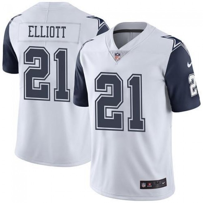 Dallas Cowboys #21 Ezekiel Elliott White Youth Stitched NFL Limited Rush Jersey