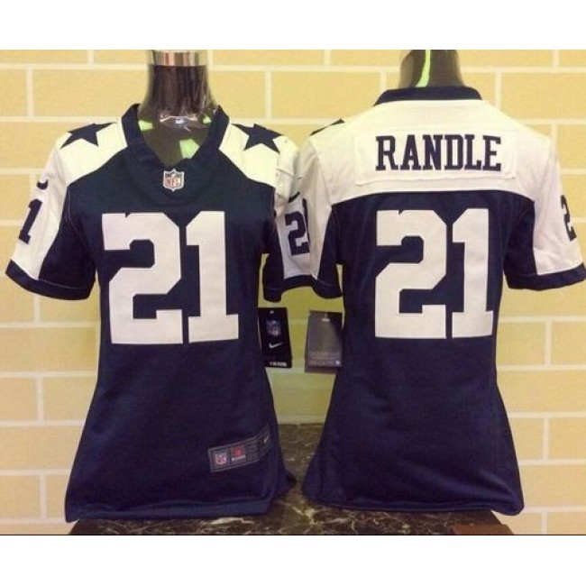 Women's Cowboys #21 Joseph Randle Navy Blue Thanksgiving Throwback Stitched NFL Elite Jersey