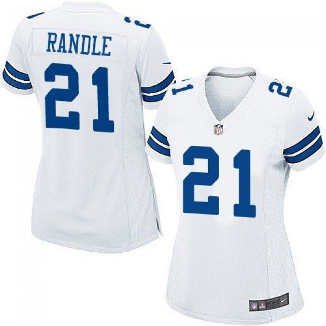 Women's Cowboys #21 Joseph Randle White Stitched NFL Elite Jersey