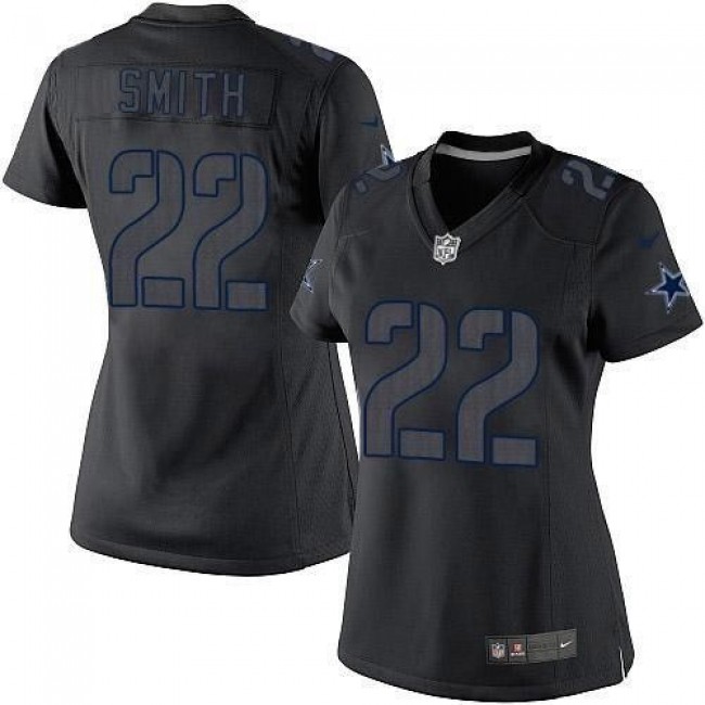 Women's Cowboys #22 Emmitt Smith Black Impact Stitched NFL Limited Jersey