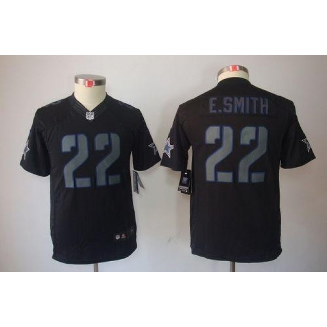 Dallas Cowboys #22 Emmitt Smith Black Impact Youth Stitched NFL Limited Jersey