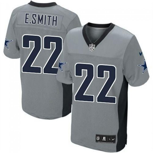 Dallas Cowboys #22 Emmitt Smith Grey Shadow Youth Stitched NFL Elite Jersey