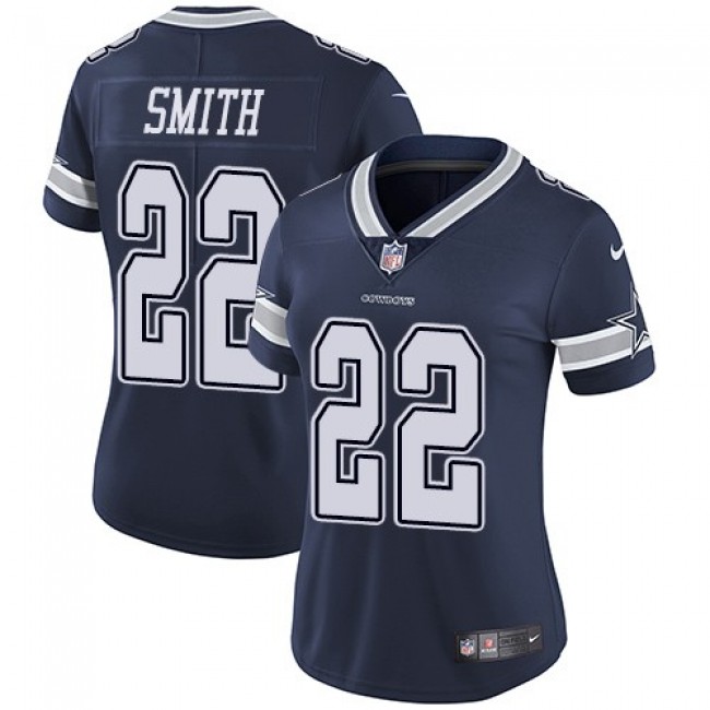 Women's Cowboys #22 Emmitt Smith Navy Blue Team Color Stitched NFL Vapor Untouchable Limited Jersey