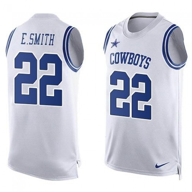Nike Cowboys #22 Emmitt Smith White Men's Stitched NFL Limited Tank Top Jersey