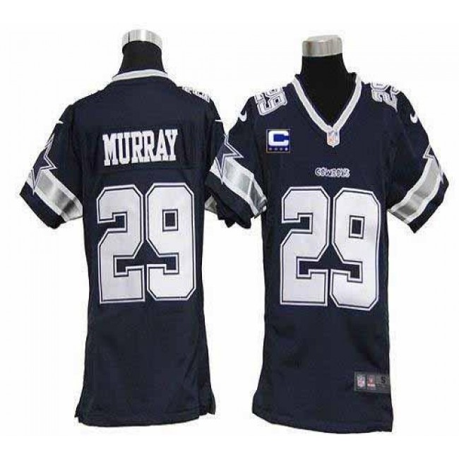 Dallas Cowboys #29 DeMarco Murray Navy Blue Team Color With C Patch Youth Stitched NFL Elite Jersey