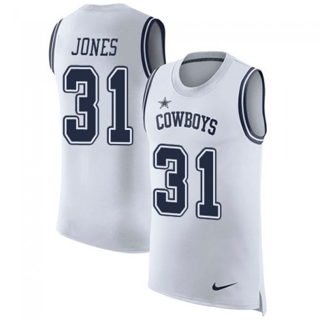 Nike Cowboys #31 Byron Jones White Men's Stitched NFL Limited Rush Tank Top Jersey