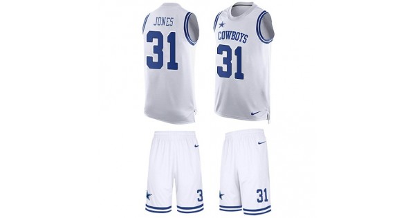 رادون Nike Cowboys #31 Byron Jones White Men's Stitched NFL Limited Tank Top Suit  Jersey رادون
